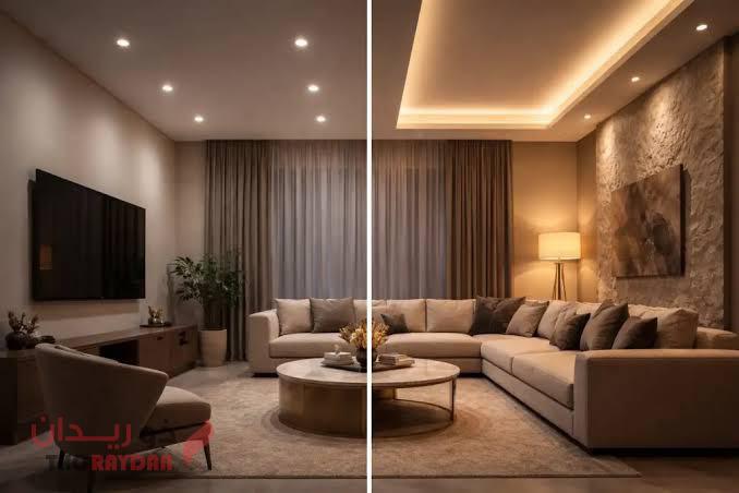توزيع الأثاث والإضاءة